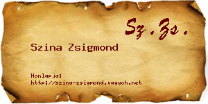 Szina Zsigmond névjegykártya